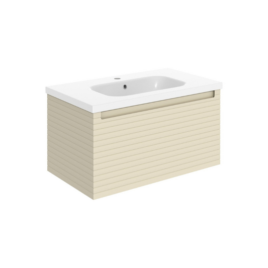 zante 815mm wall hung basin unit matt cotton, Alessio, Wall Hung Vanity Unit, 3