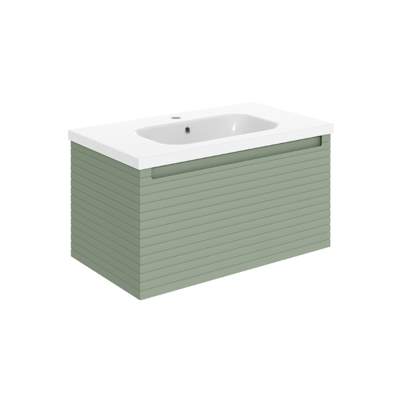 Zante 815mm Wall Hung Basin Unit - Willow Green