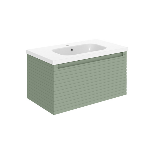 zante 815mm wall hung basin unit willow green, Alessio, Wall Hung Vanity Unit, 3