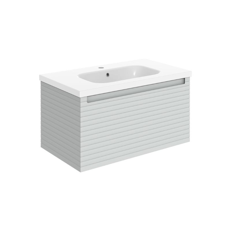 Zante 815mm Wall Hung Basin Unit - Mineral Grey