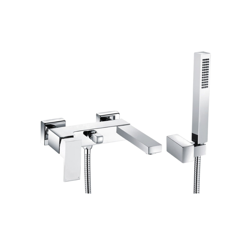 Zara Wall Mounted Chrome Bath Shower Mixer Tap with Shower Kit