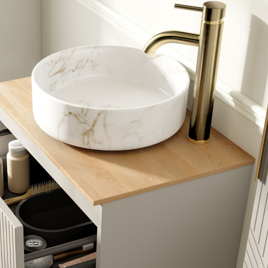 zeta marble effect ceramic basin waste 355mm, Alessio, Basins, Counter Top Bowl , 1