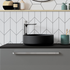 zeta matt black ceramic basin waste 355mm, Alessio, Basins, Counter Top Bowl , 1