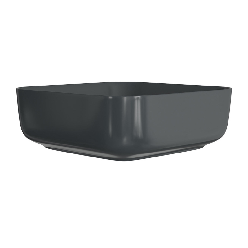 zeta matt black ceramic square washbowl waste 400mm, Alessio, Basins, Counter Top Bowl , 2