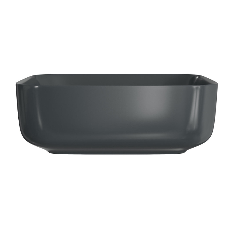 zeta matt black ceramic square washbowl waste 400mm, Alessio, Basins, Counter Top Bowl , 3
