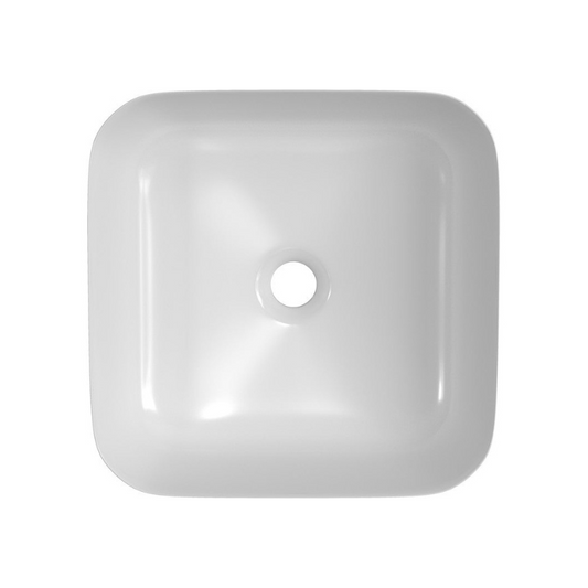 zeta matt white ceramic square washbowl waste 400mm, Alessio, Basins, Counter Top Bowl , 1