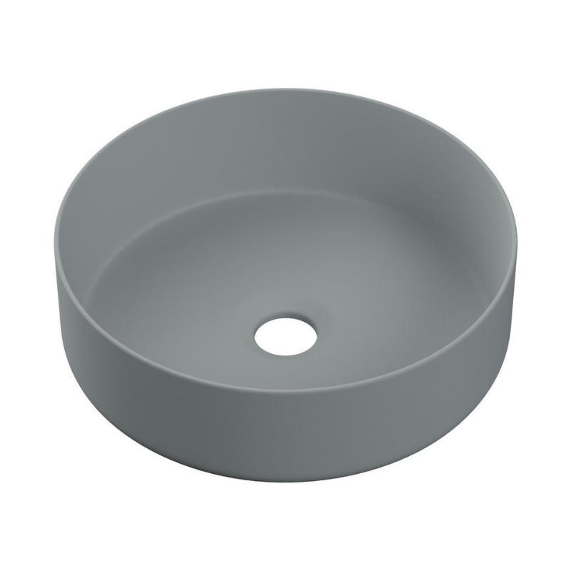 Zeta Matt Grey Ceramic Basin & Waste 355mm