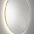 Round bathroom led mirror with a brushed brass frame 