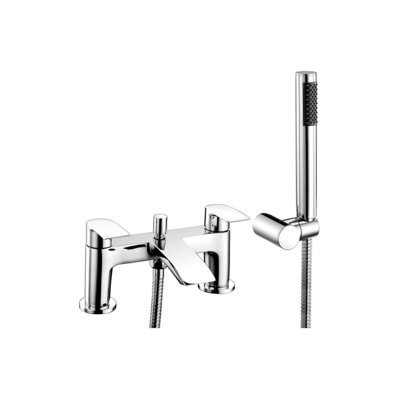 Abri Chrome Bath Filler Tap with Shower Mixer Kit