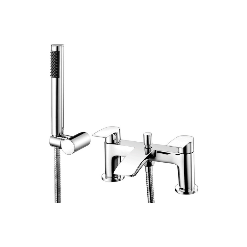 Abri Chrome Bath Filler Tap with Shower Mixer Kit