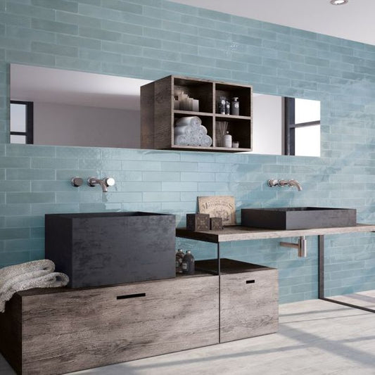 opal sky light blue tiles 75x300mm, Ceramic Tiles, Metro  Tiles, Wall Tiles, Blue Tiles, 1