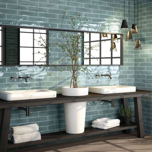 opal turquoise light green tiles 75x300mm, Ceramic Tiles, Metro  Tiles, Wall Tiles, Green Tiles, 1