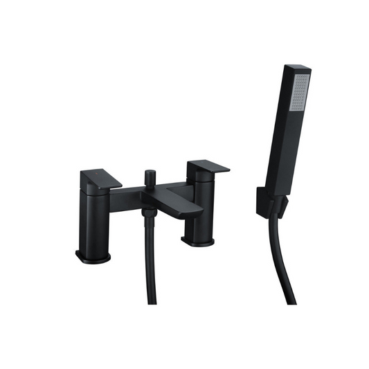 antonio matt black bath mixer tap with shower kit, Alessio, Black Bath Shower Mixer Taps, Bath Taps, Taps, 1