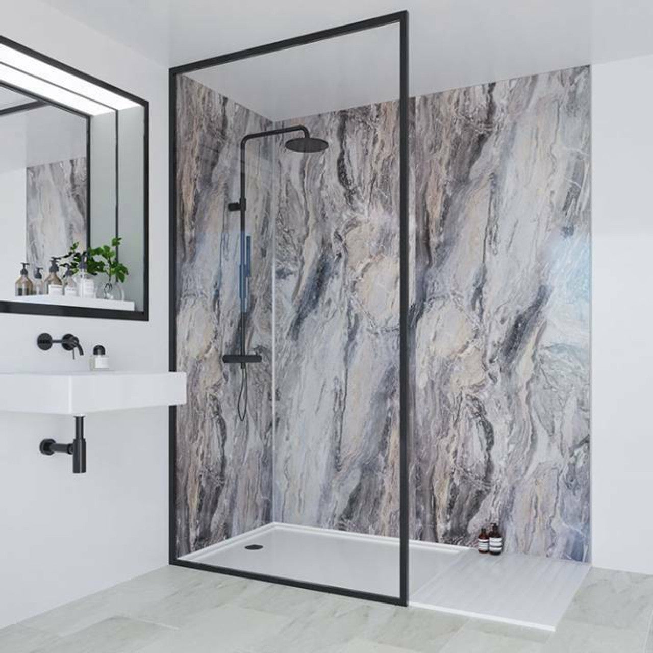 Multipanel Cappuccino Stone Classic Shower Panel
