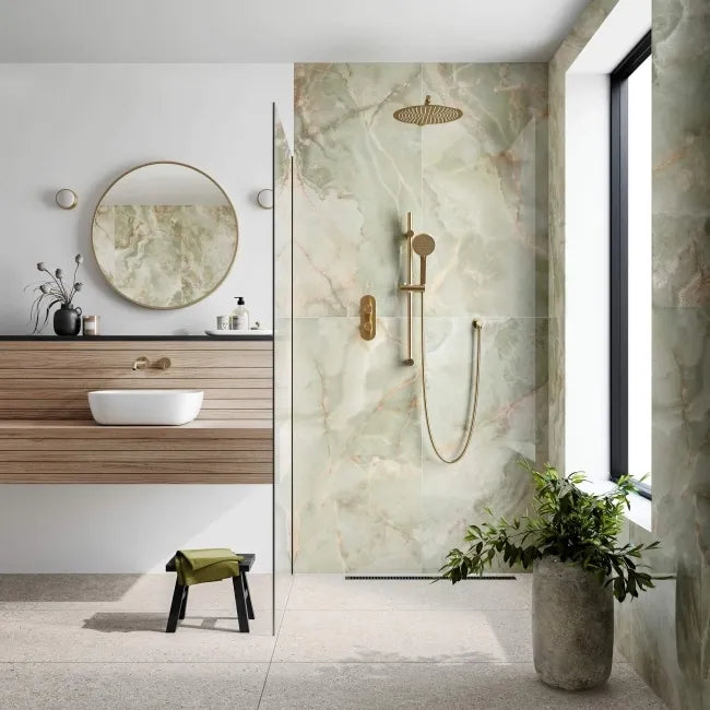 Lux Noor apple Marble Effect Tiles 1200x600mm