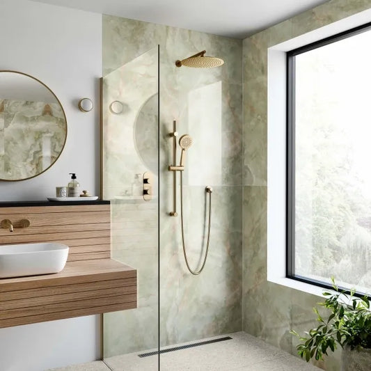 Lux Noor apple Marble Effect Tiles 1200x600mm