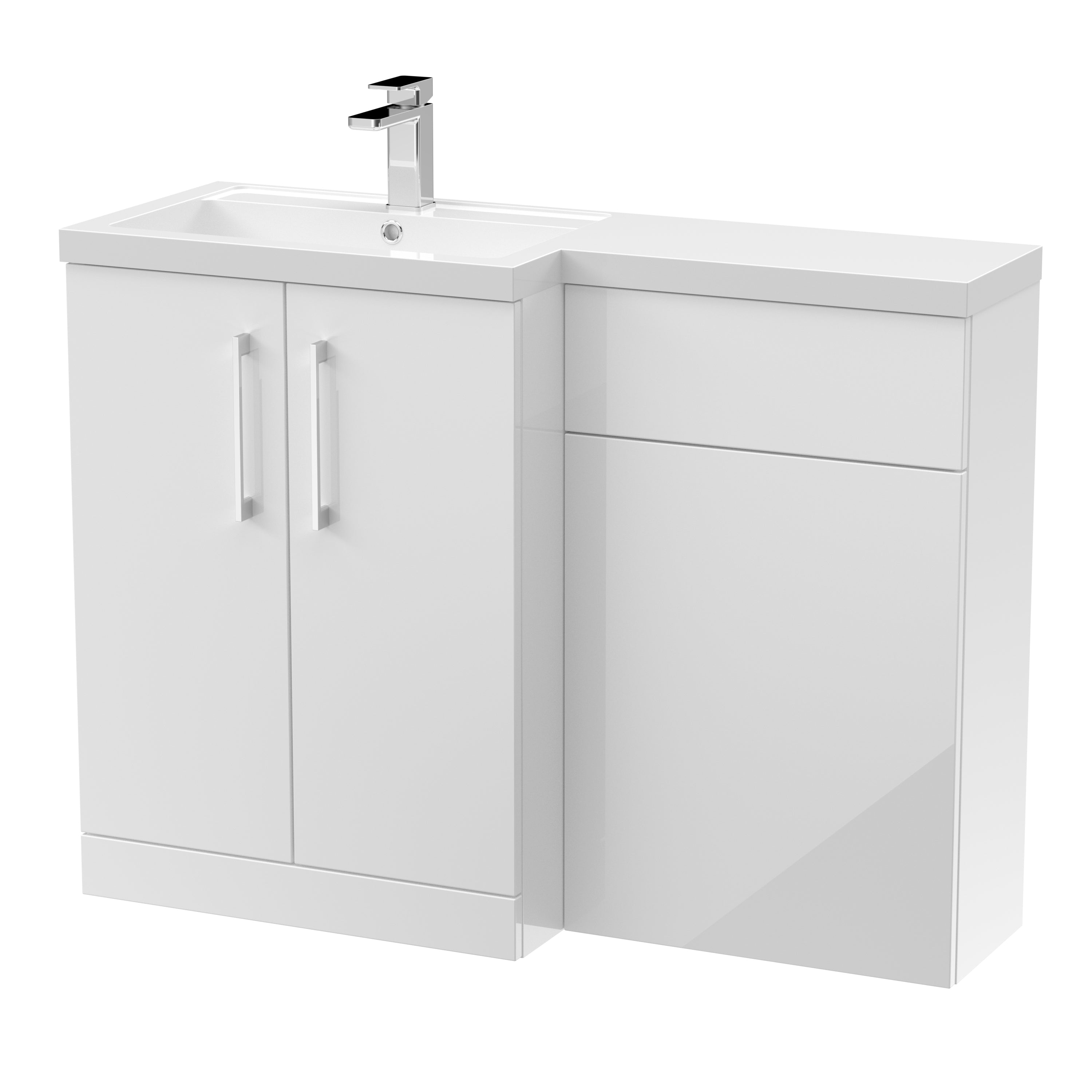 Nuie Arno 1100mm Left Hand Combination White Gloss