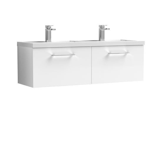 Nuie 1200mm Wall Hung 2 Drawer Vanity & Double Basin