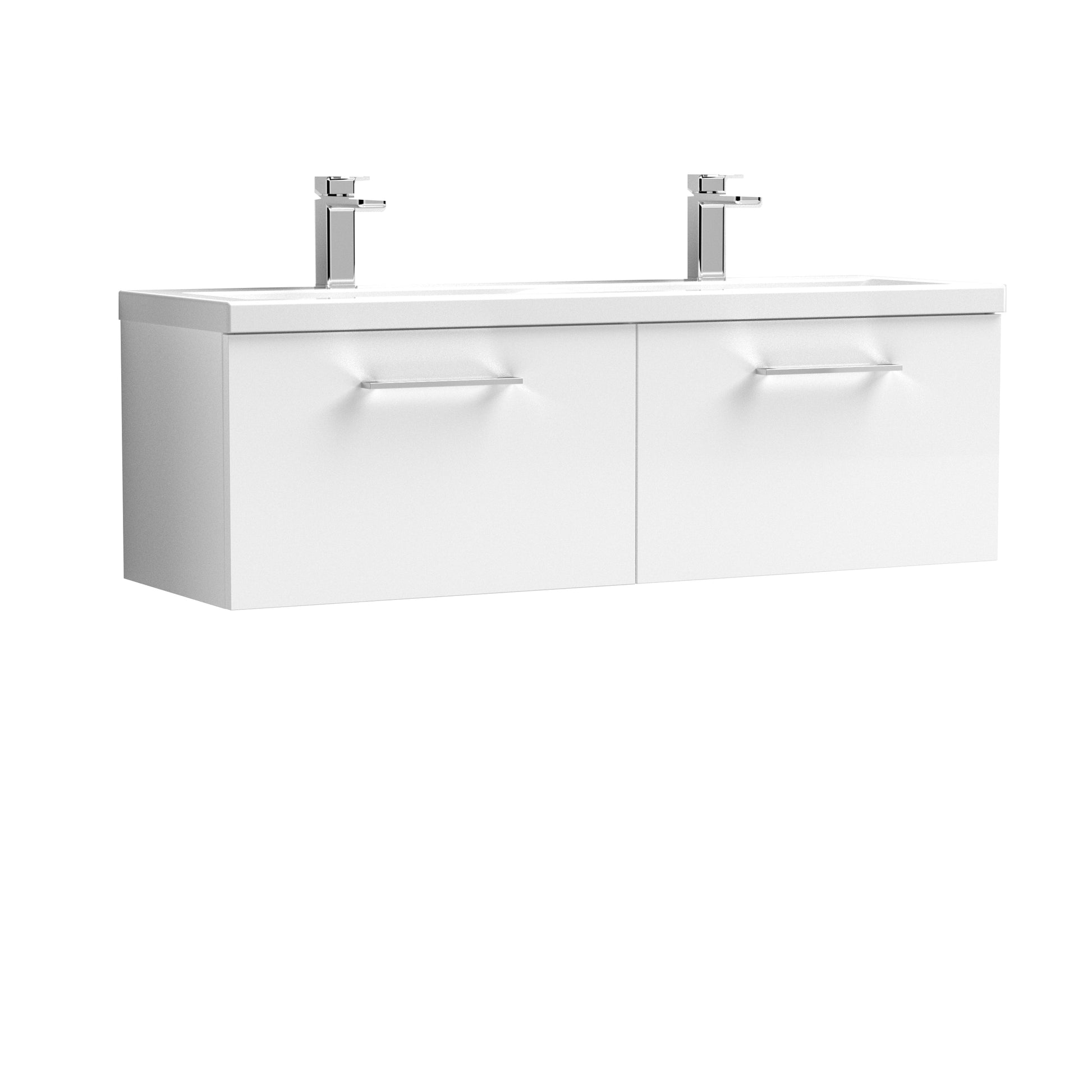 Nuie 1200mm Wall Hung 2 Drawer Vanity & Double Basin