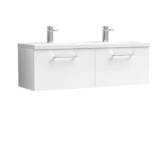 Nuie 1200mm Wall Hung 2 Drawer Vanity & Double Basin