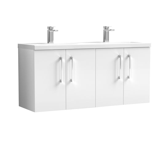 Nuie 1200mm Wall Hung 4 Door Vanity & Double Basin