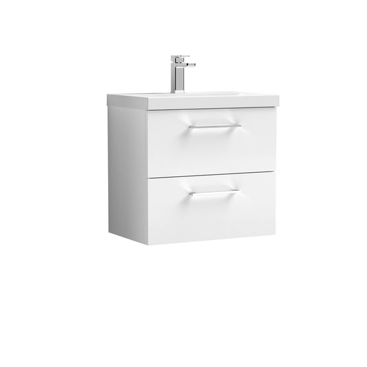 nuie 600mm wall hung 2 drawer vanity basin 1arn124a, Nuie, Wall Hung Vanity Unit, 1