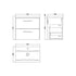 Arno Wall Hung 2 Drawer Mid Edge Basin Unit 600mm