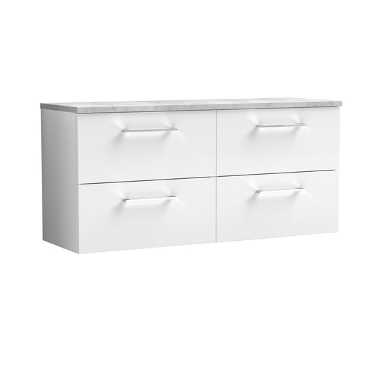 Nuie 1200mm Wall Hung 4-Drawer Vanity & Laminate Worktop