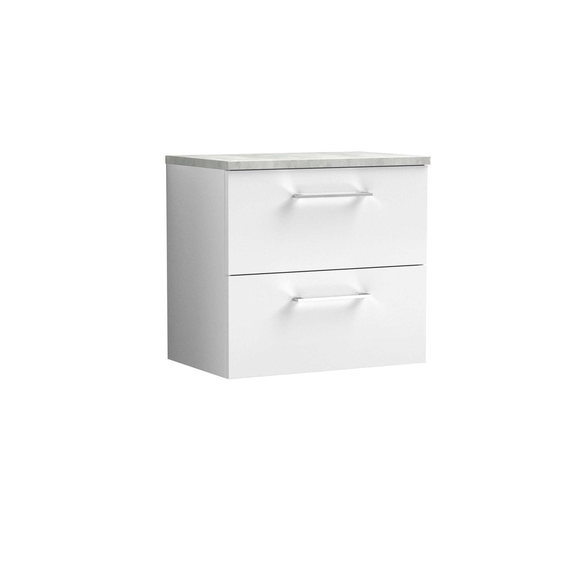 Nuie 600mm Wall Hung 2 Drawer Vanity & Laminate Top
