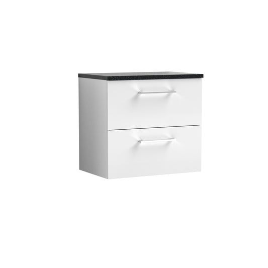 Nuie 600mm Wall Hung 2 Drawer Vanity & Laminate Top