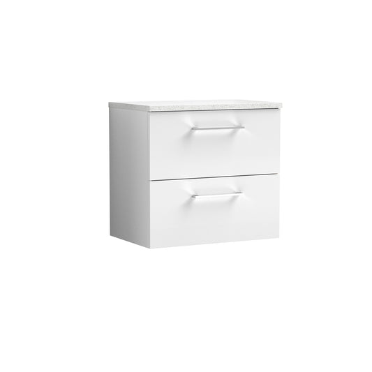 Nuie 600mm Wall Hung 2 Drawer Vanity & Laminate Top