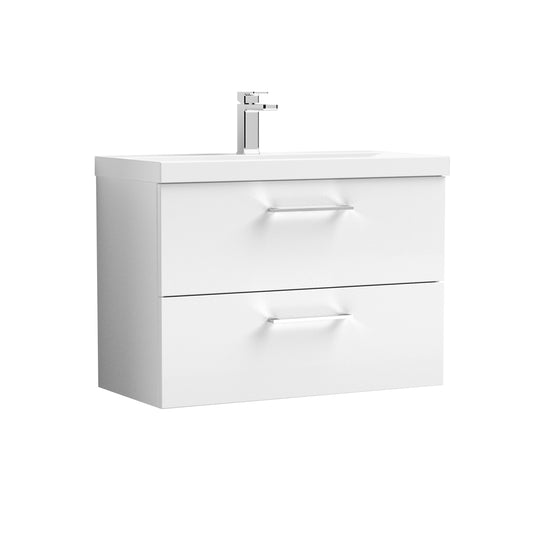 nuie 800mm wall hung 2 drawer vanity basin 1arn126a, Nuie, Wall Hung Vanity Unit, 1