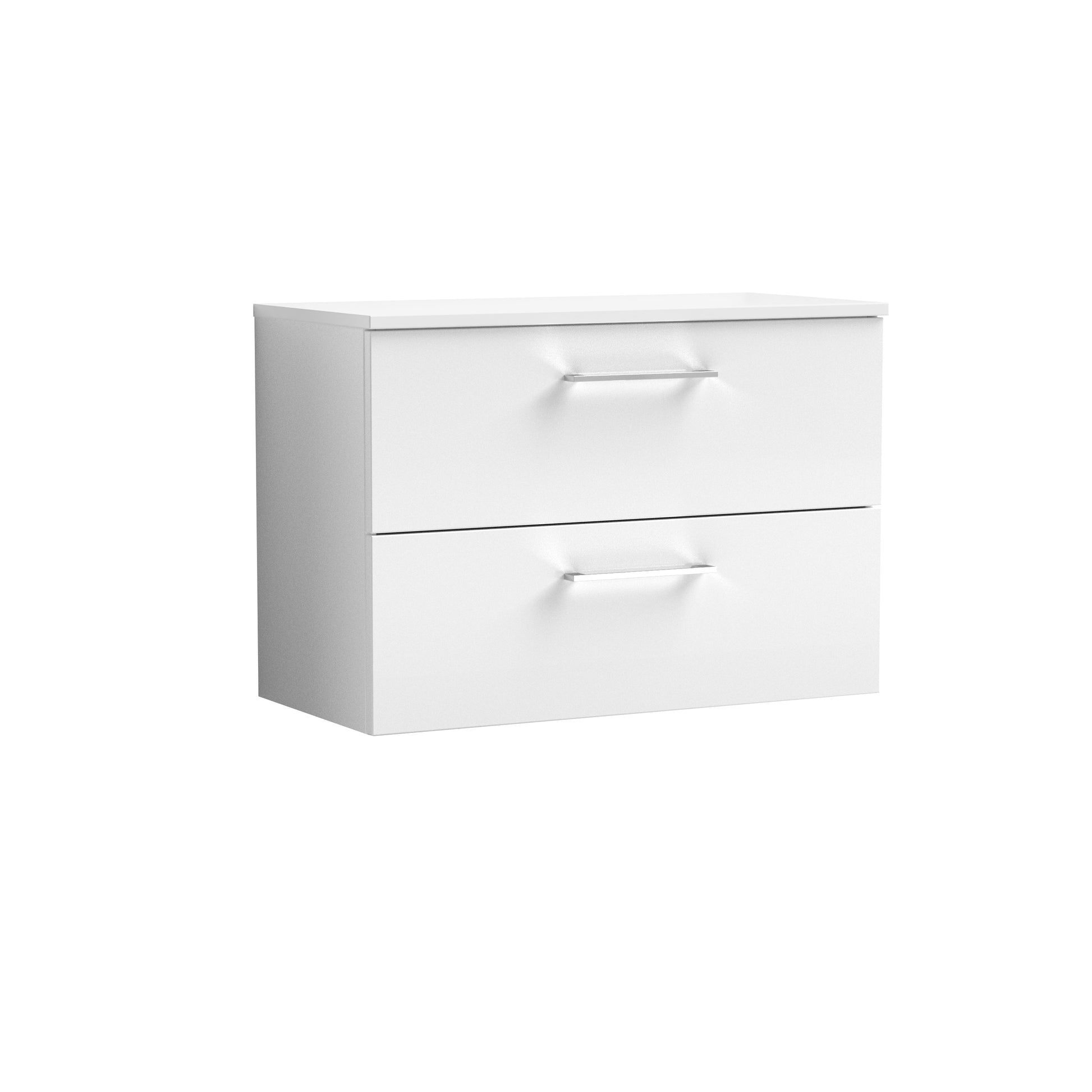 Arno 800mm Gloss White Wall Hung 2 Drawer Vanity & Worktop