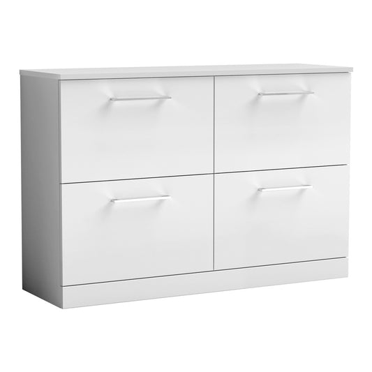 nuie 1200mm floor standing 4 drawer vanity worktoparn133w2, Nuie, Sink Vanity Unit, Basin Unit, 1