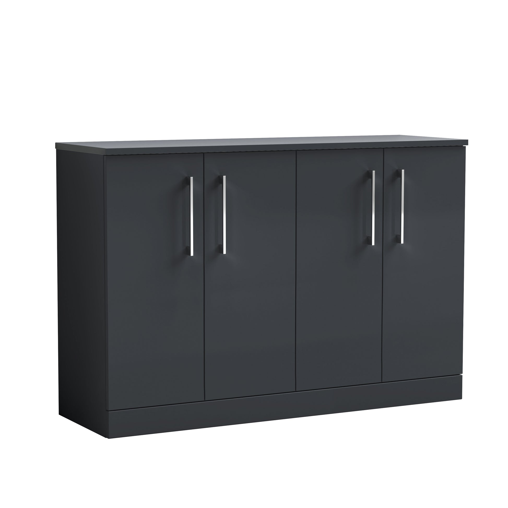 Nuie Arno 1200mm Double Floor Standing Soft Black Vanity & Worktop