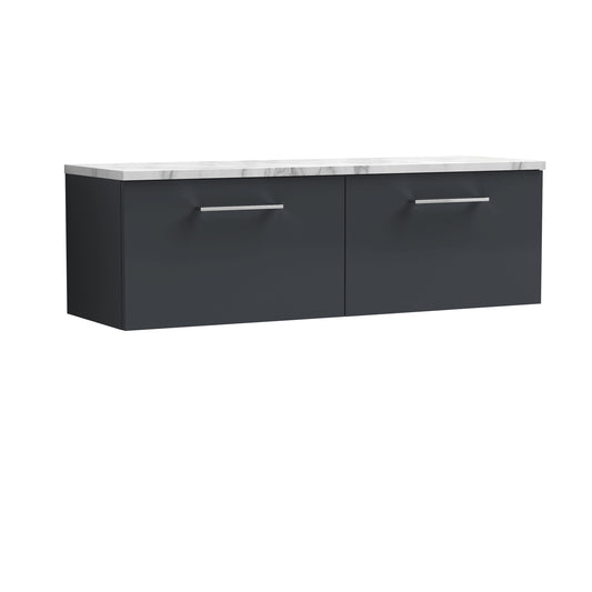 Nuie 1200mm Wall Hung 2-Drawer Vanity & Laminate Worktop