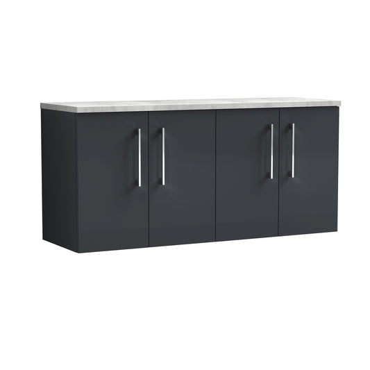 Nuie 1200mm Wall Hung 4-Door Vanity & Laminate Worktop