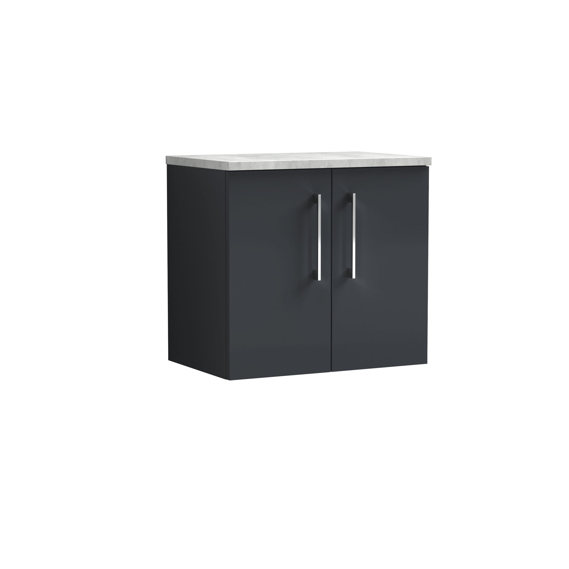 Nuie 600mm Wall Hung 2 Door Vanity & Laminate Top