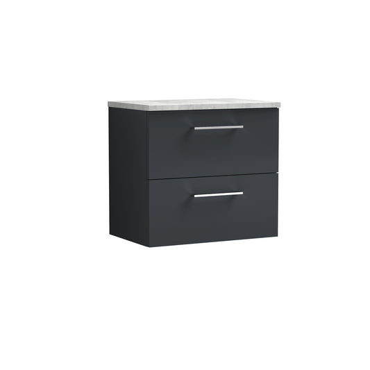 Nuie 600mm Wall Hung 2 Drawer Vanity & Laminate Top