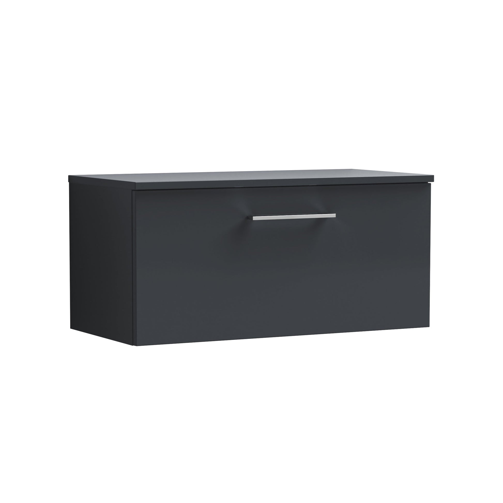 Arno 800mm Soft Black Wall Hung 1 Drawer Vanity & Worktop