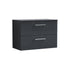 Arno 800mm Soft Black Wall Hung 2 Drawer Vanity & Worktop
