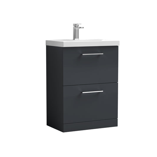 nuie 600mm floor standing 2 drawer vanity basin 1arn1433a, Nuie, Sink Vanity Unit, Basin Unit, 1