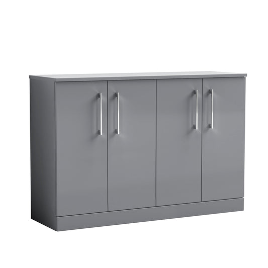 Nuie Arno 1200mm Double Floor Standing Satin Grey Vanity & Worktop