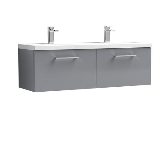 Nuie 1200mm Wall Hung 2 Drawer Vanity & Double Basin