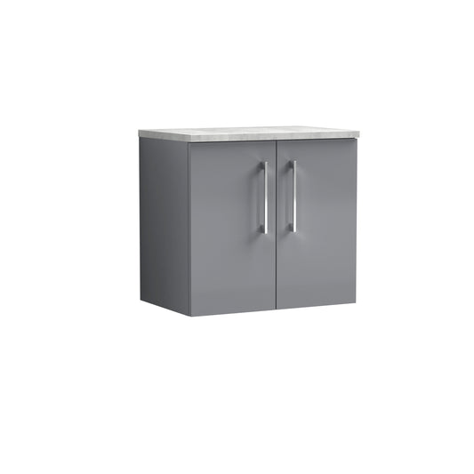 Nuie 600mm Wall Hung 2 Door Vanity & Laminate Top