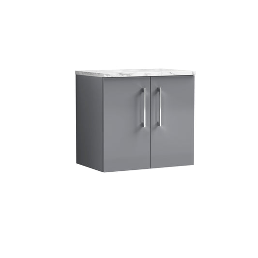 Nuie 600mm Wall Hung 2-Door Vanity & Laminate Worktop