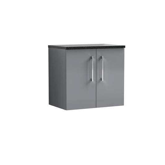 Nuie 600mm Wall Hung 2 Door Vanity & Laminate Top