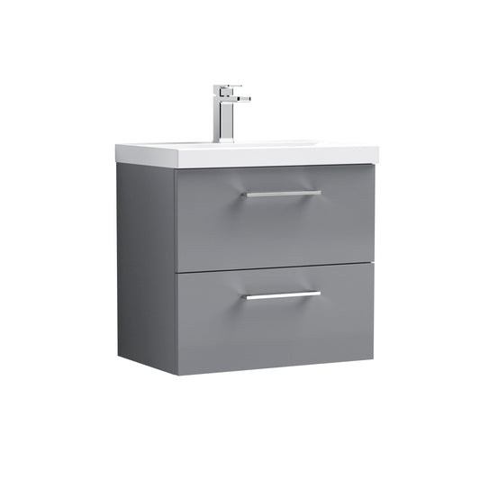 nuie 600mm wall hung 2 drawer vanity basin 1arn2224a, Nuie, Wall Hung Vanity Unit, 1