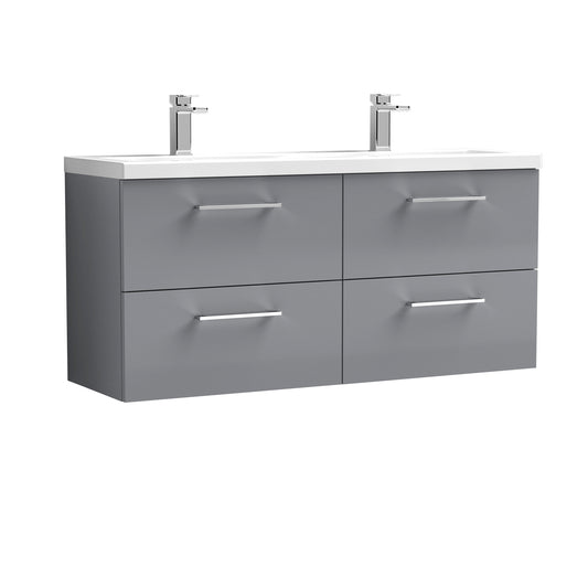 Nuie 1200mm Wall Hung 4 Drawer Vanity & Double Basin