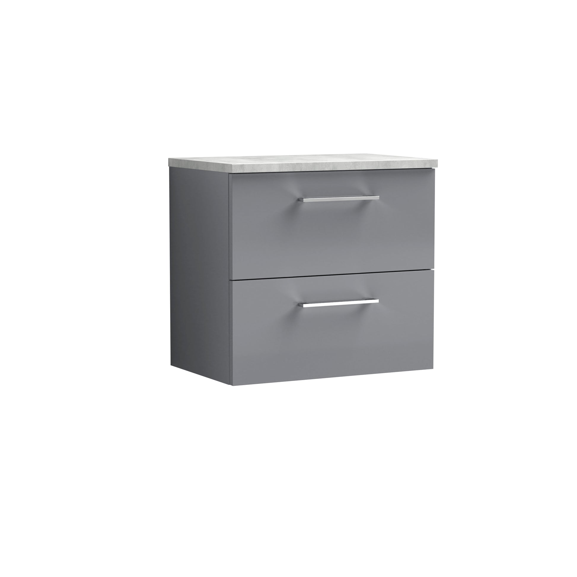 Nuie 600mm Wall Hung 2 Drawer Vanity & Laminate Top